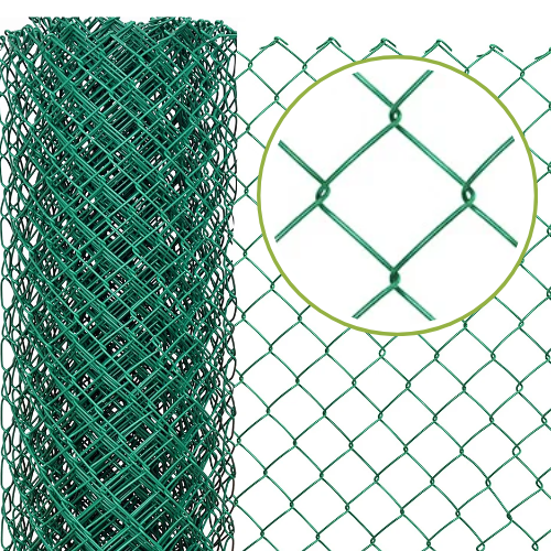 Pletivo u roli od pocinčane žice + PVC zeleni 120 cm - otvor oka: 65x65 mm - promjer: 1,8 mm + PVC - 2,75 mm - 25 m