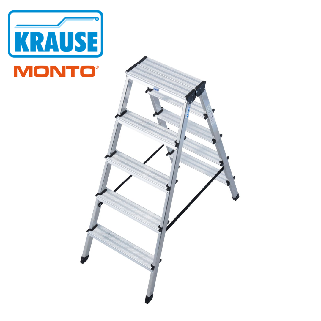 KRAUSE Monto Dopplo aluminijske sklopive ljestve s 2x5 gazišta
