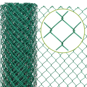 Pletivo u roli od pocinčane žice + PVC zeleni 150 cm - otvor oka: 65x65 mm - promjer: 1,8 mm + PVC - 2,75 mm - 25 m