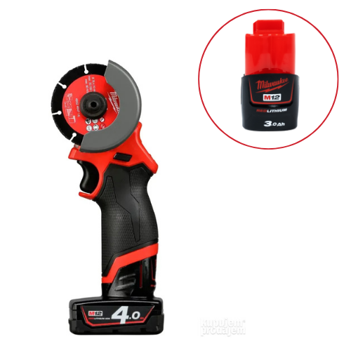 Milwaukee M12FCOT-422X aku kutna brusilica IN2