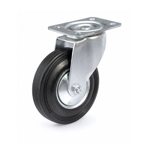 Kotač 125 mm crni okretni gumeni(nosivost:100 kg)
